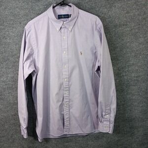 Ralph Lauren Men's Dress Shirt Button Down Horse Preppy Embroidery Sz 17.5 / 44